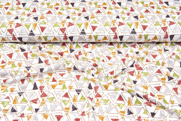 Baumwolljersey bedruckt triangle terra