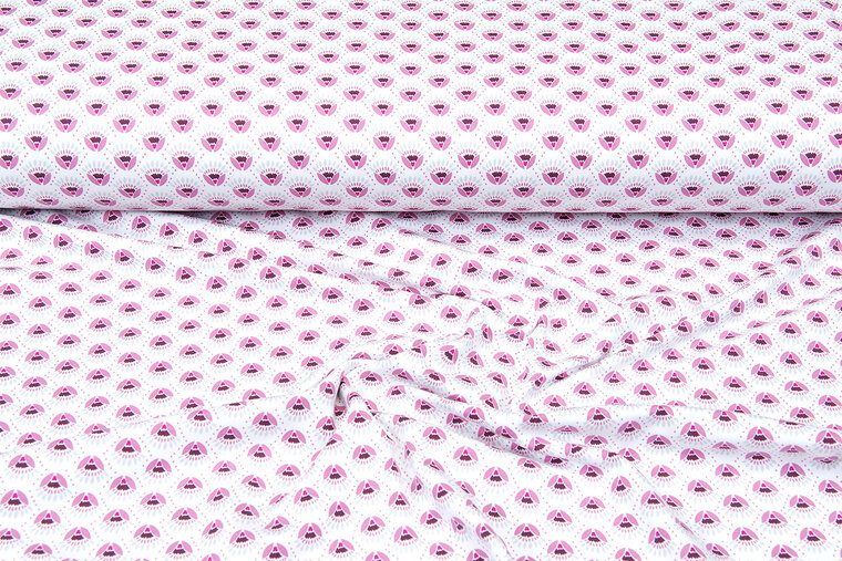 Baumwolljersey bedruckt calyx pastellrosa