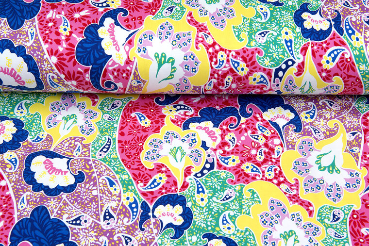 Baumwolljersey bedruckt multicolor paisley