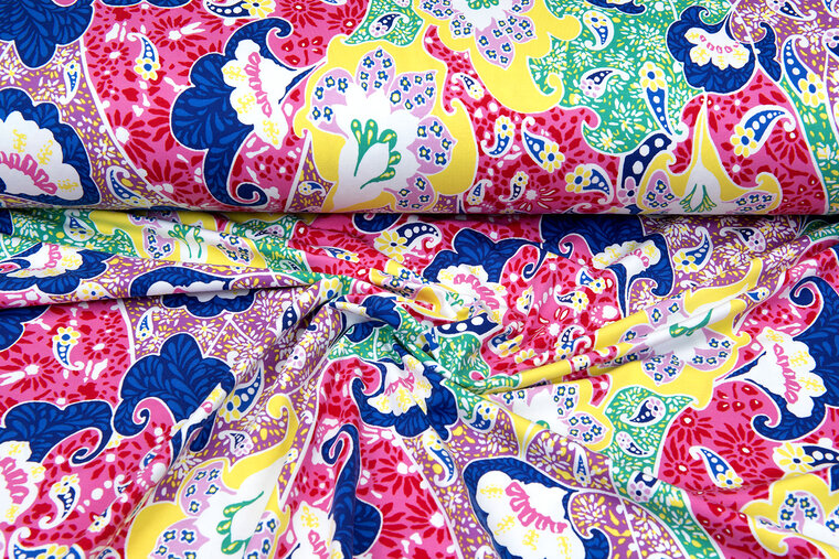 Baumwolljersey bedruckt multicolor paisley