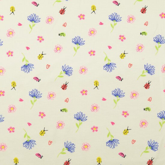 Baumwolljersey bedruckt digital little flowers mint