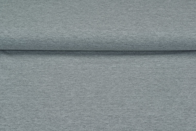 Baumwolljersey uni grau meliert