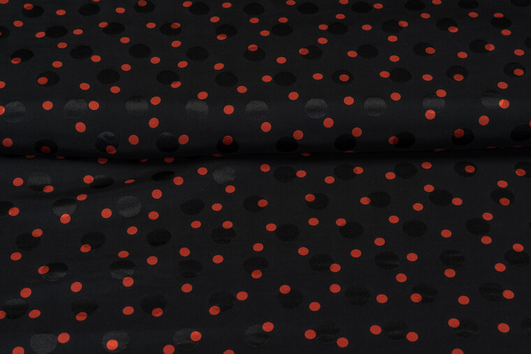 Satin bedruckt dots schwarz-orange