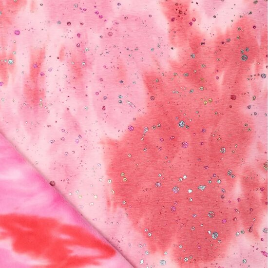 Alpenfleece Tie Dye Dropps rot-pink