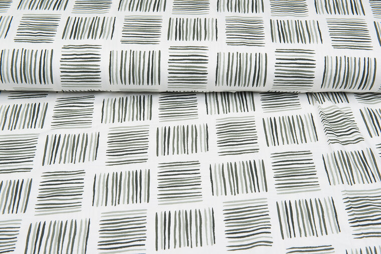 Baumwolljersey bedruckt square stripes mint-gr&uuml;n