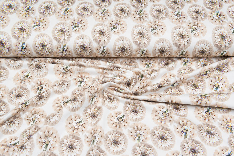 Baumwolljersey bedruckt digital little flowers weiss-beige