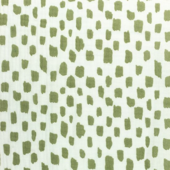 Baumwoll Musselin bedruckt glatt Brush Pattern gr&uuml;n