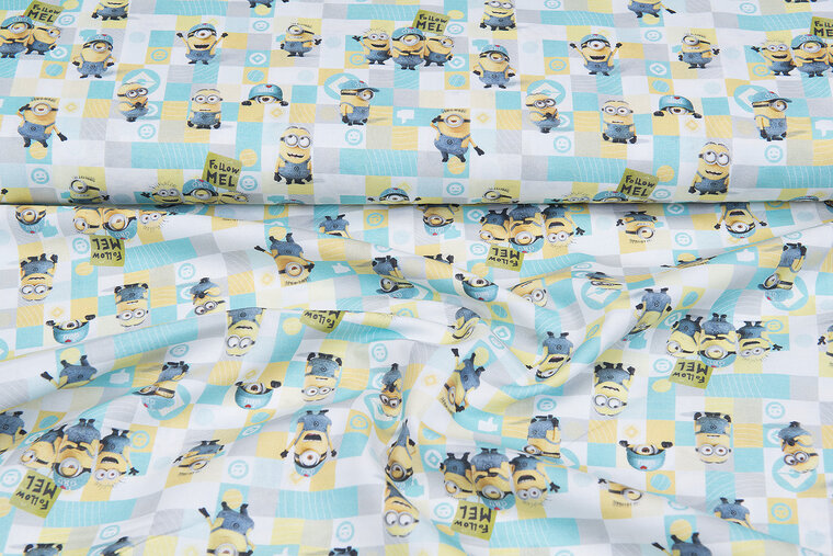 Lizenz Baumwoll Popeline Bedruckt Minions