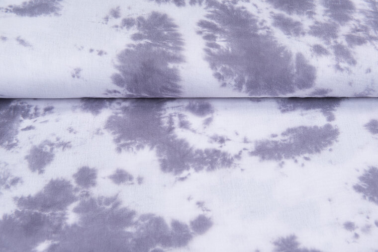 Baumwoll Musselin bedruckt tie dye violett