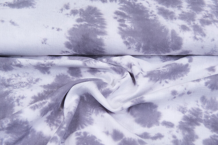 Baumwoll Musselin bedruckt tie dye violett