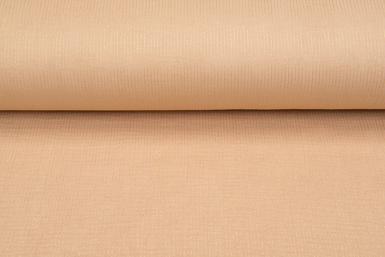 Baumwoll Musselin bedruckt bedrukt Foil Stripes dunkelbeige-gold