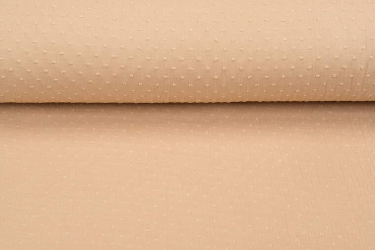 Baumwoll Musselin bedruckt bedrukt Dobby dunkelbeige