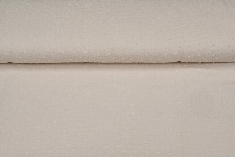 Baumwoll Musselin bedruckt bedrukt Dobby beige