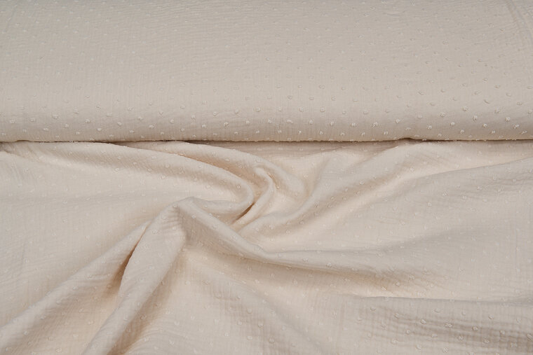 Baumwoll Musselin bedruckt bedrukt Dobby beige