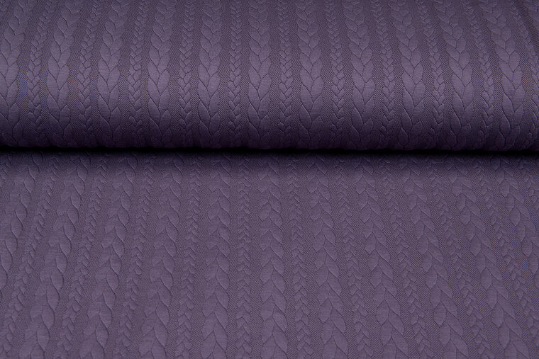 Strickstoff mit Zopfmuster mauve