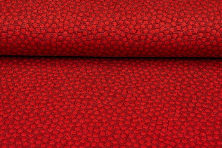 Strickstoff dots donkerrood-rood