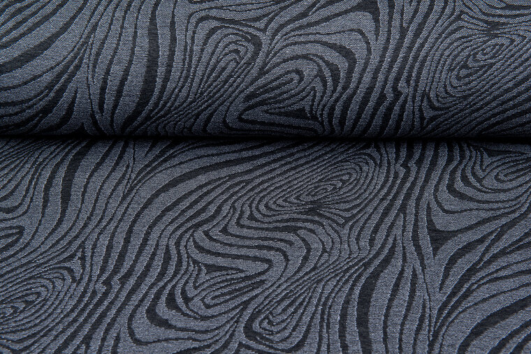 Strickstoff retro stripes dunkelblau-grau