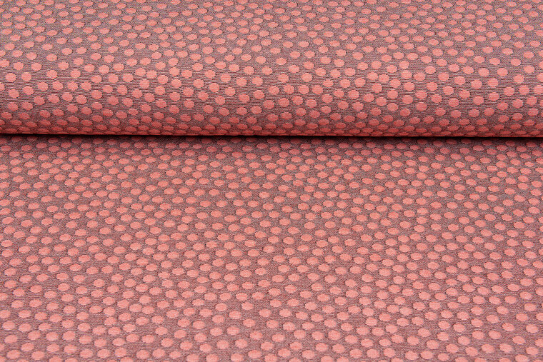 Strickstoff dots lachsrosa