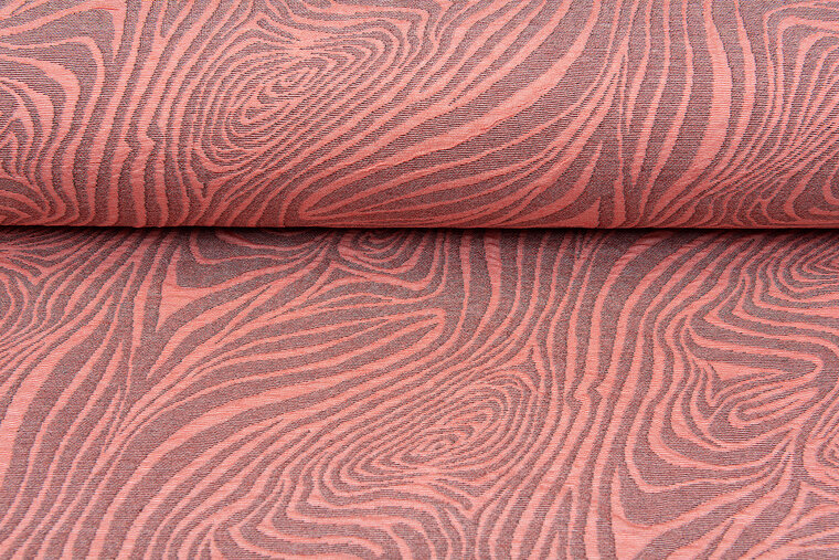 Strickstoff retro stripes lachsrosa