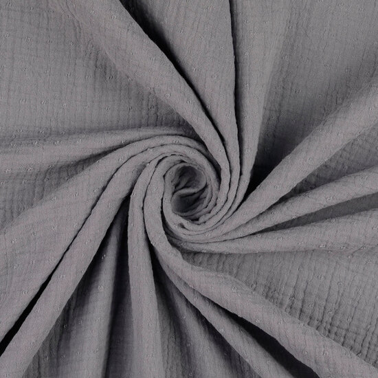 Baumwoll Musselin bedruckt dobby grau