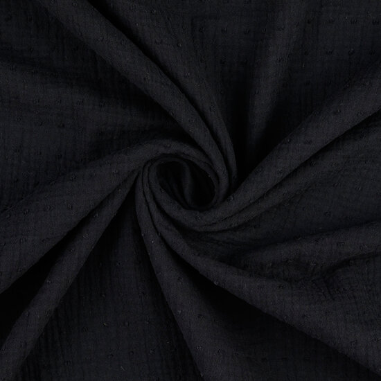 Baumwoll Musselin bedruckt dobby schwarz