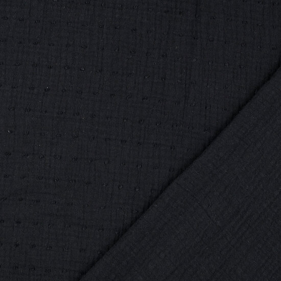 Baumwoll Musselin bedruckt dobby schwarz