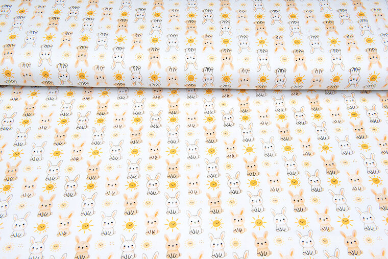Baumwolljersey digital bedruckt bedrukt little sweet rabbit