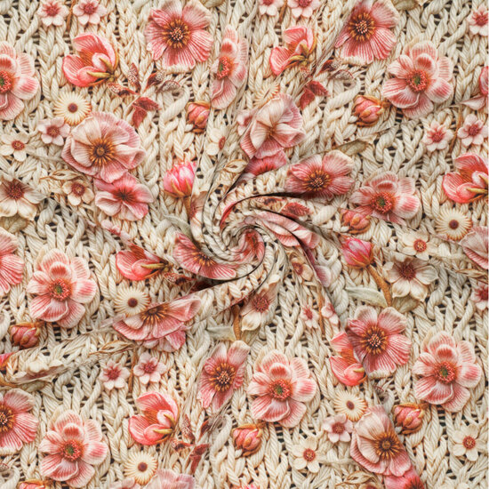 Alpenfleece bedruckt rope with flowers 1