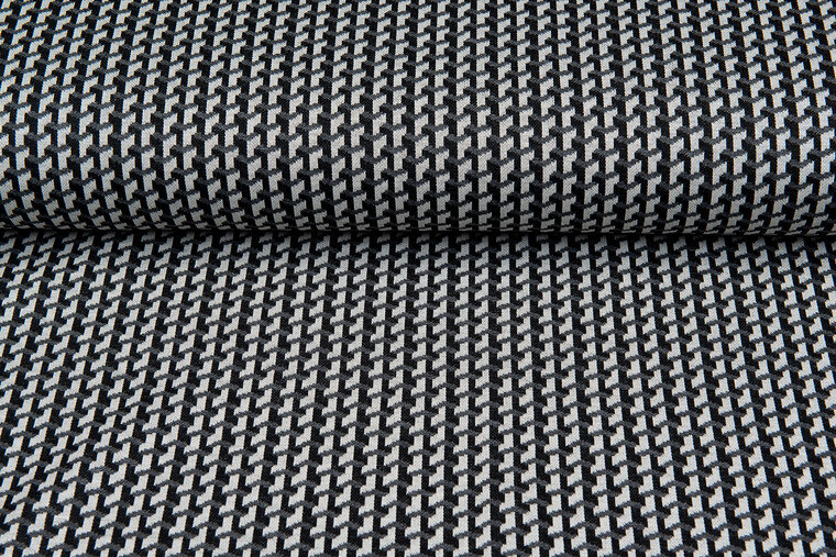 Strickstoff Jacquard schwarz-grau