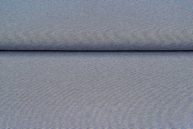 Baumwolljersey stripes grau-blau