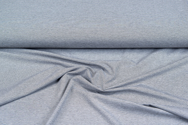 Baumwolljersey stripes grau-schwarz