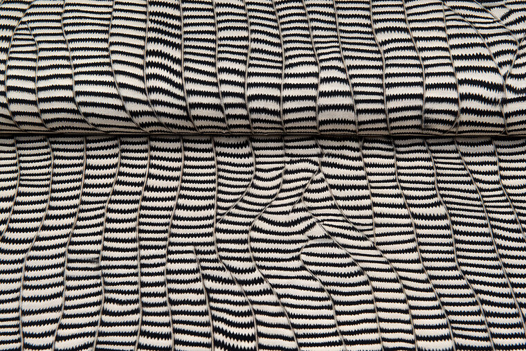 Viskose jersey bedruckt panther-cat stripes schwarz-beige