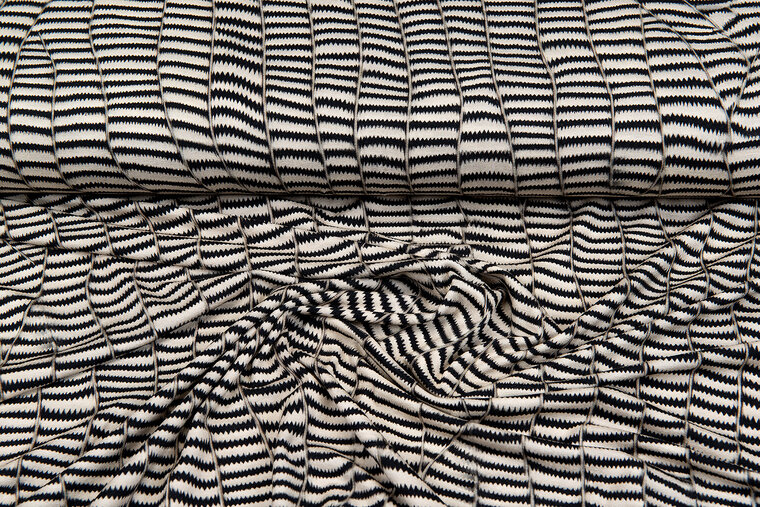 Viskose jersey bedruckt panther-cat stripes schwarz-beige