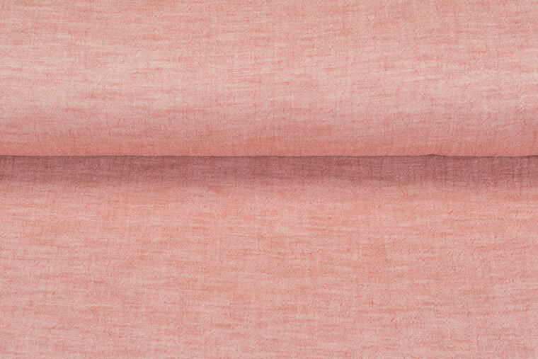 Baumwoll Musselin melange rost-rot