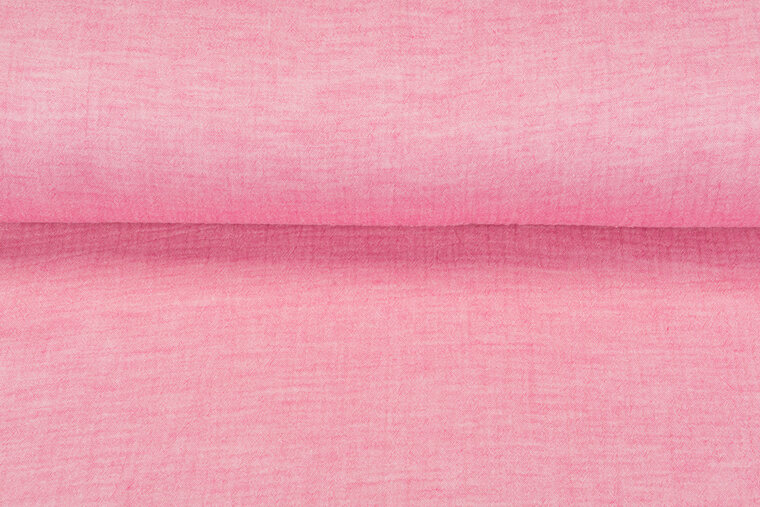 Baumwoll Musselin melange leuchtend rosa