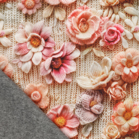 Alpenfleece bedruckt rope with flowers 4