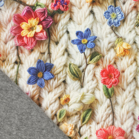 Alpenfleece bedruckt rope with flowers 5