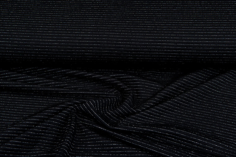 Viskose glitzer stripes schwarz