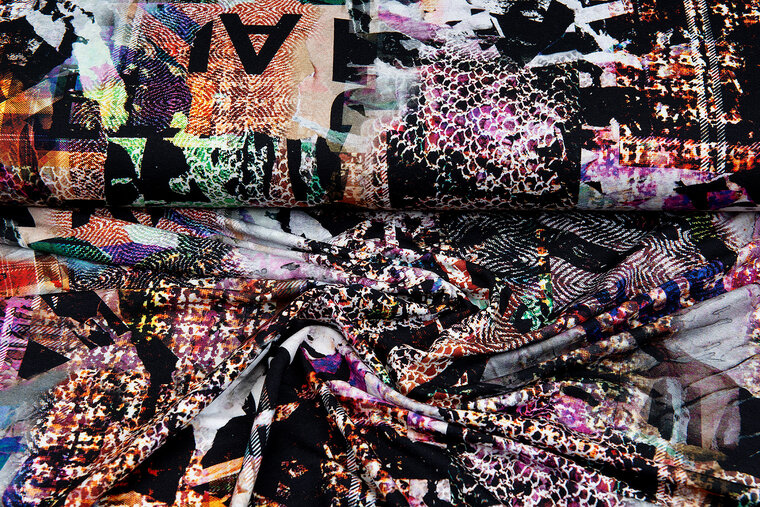 Baumwolljersey bedruckt colorful artwork