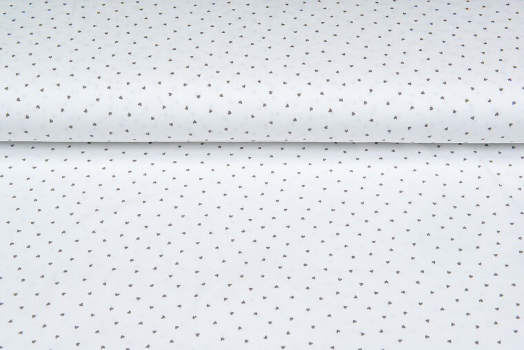 Baumwolljersey bedruckt mini hearts ecru - sand