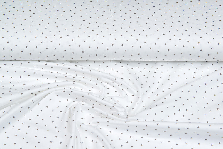 Baumwolljersey bedruckt mini hearts ecru - sand