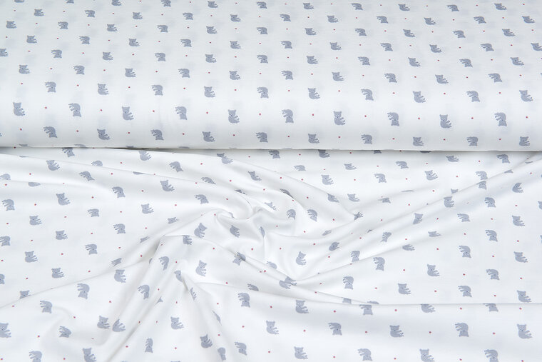 Baumwolljersey bedruckt mini koala ecru - altrosa