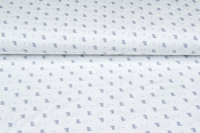 Baumwolljersey bedruckt mini koala ecru - altgr&uuml;n