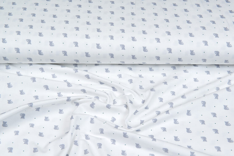 Baumwolljersey bedruckt mini koala ecru - altgr&uuml;n