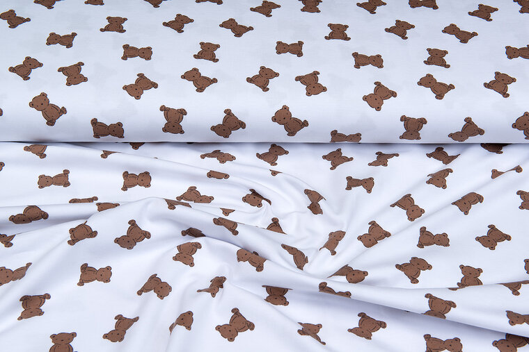 Baumwolljersey bedruckt mini bears weiss