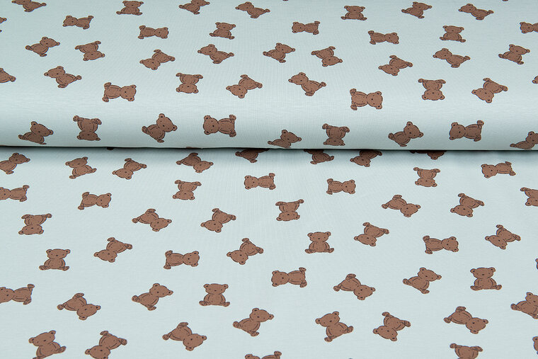Baumwolljersey bedruckt mini bears mint