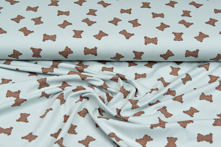 Baumwolljersey bedruckt mini bears mint