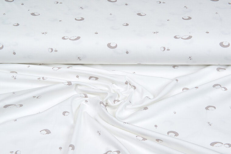 Baumwolljersey bedruckt mini hedgehog ecru - sand