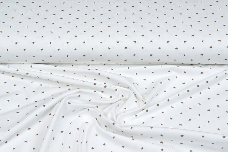 Baumwolljersey bedruckt stars ecru - sand