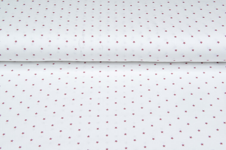 Baumwolljersey bedruckt stars ecru - altrosa